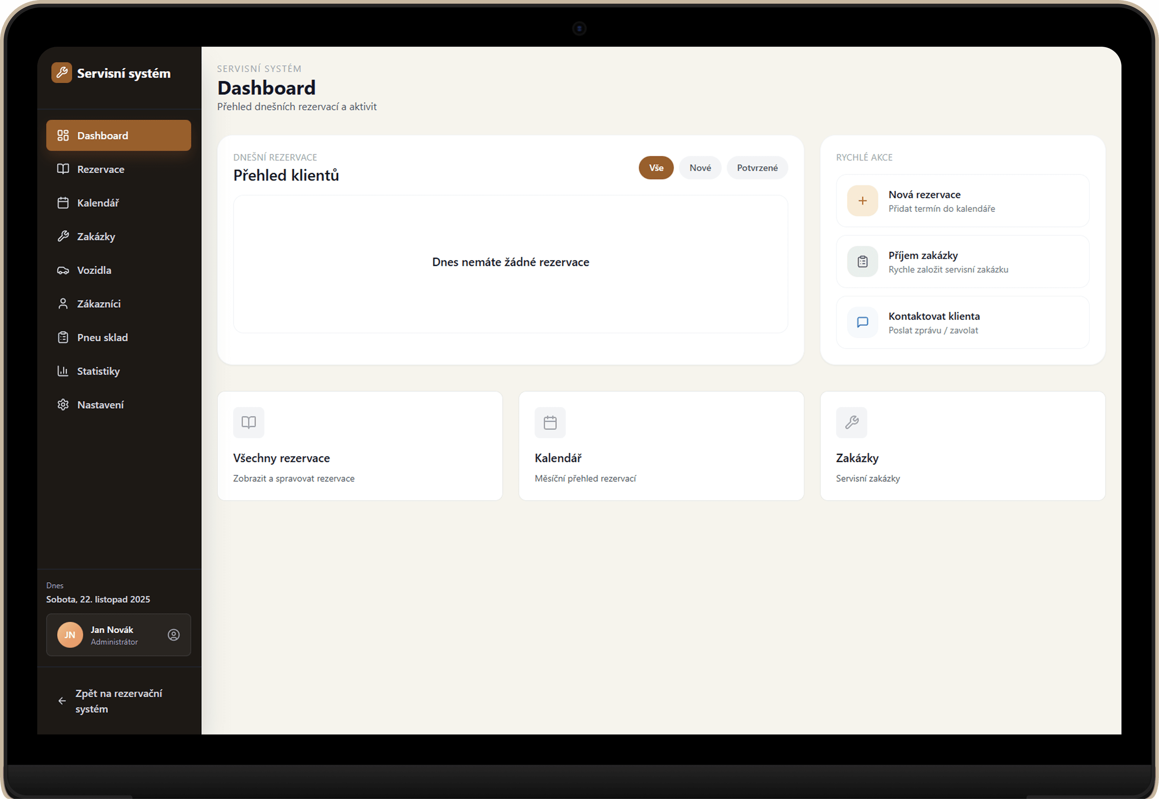 Ukázka Servis Systemu